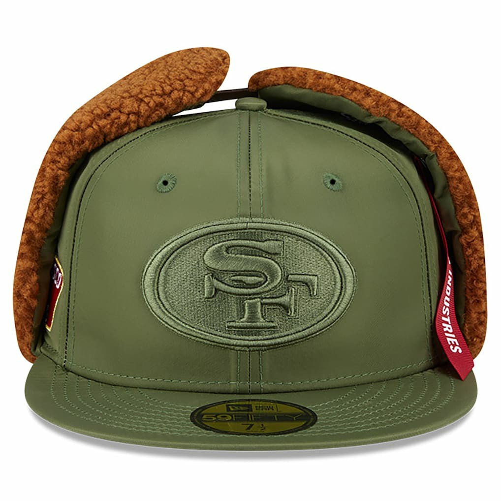 San Francisco 49ers New Era x Alpha Industries Dog Ears 59FIFTY Fitted Hat Olive - NFL