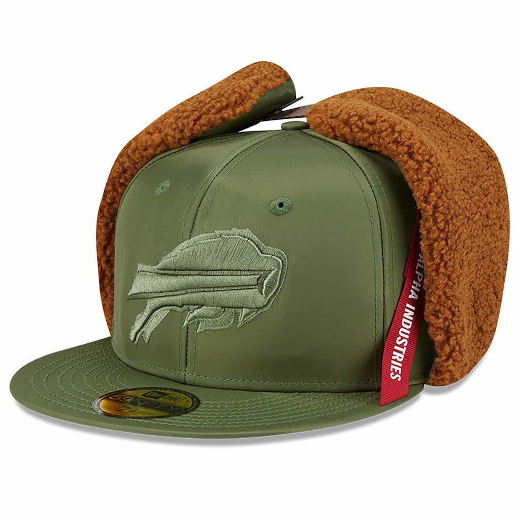 Buffalo Bills New Era x Alpha Industries Dog Ears 59FIFTY Fitted Hat Olive - NFL