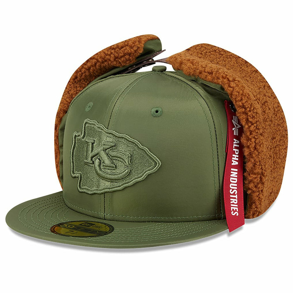 Kansas City Chiefs New Era x Alpha Industries Dog Ears 59FIFTY Fitted Hat Olive - NFL