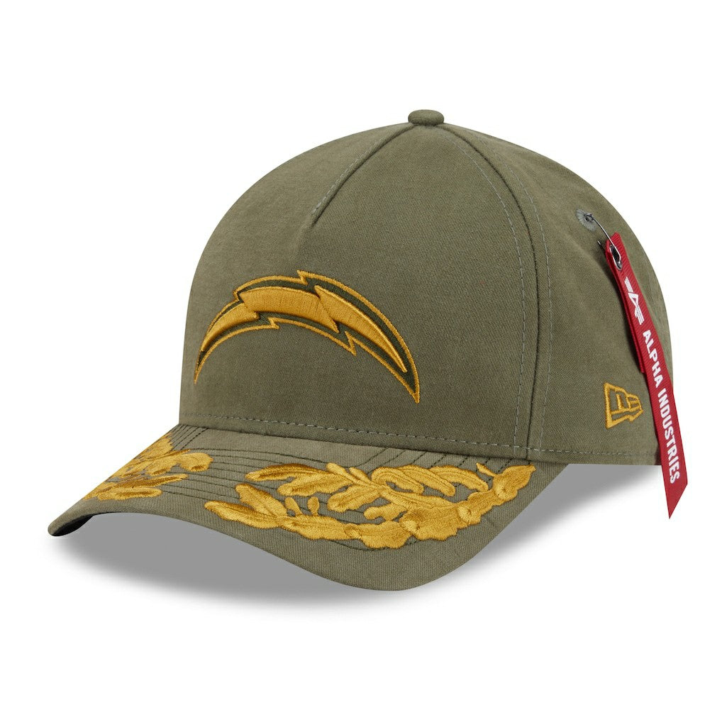 Los Angeles Chargers New Era x Alpha Industries A-Frame 9FORTY Adjustable Hat Olive - NFL
