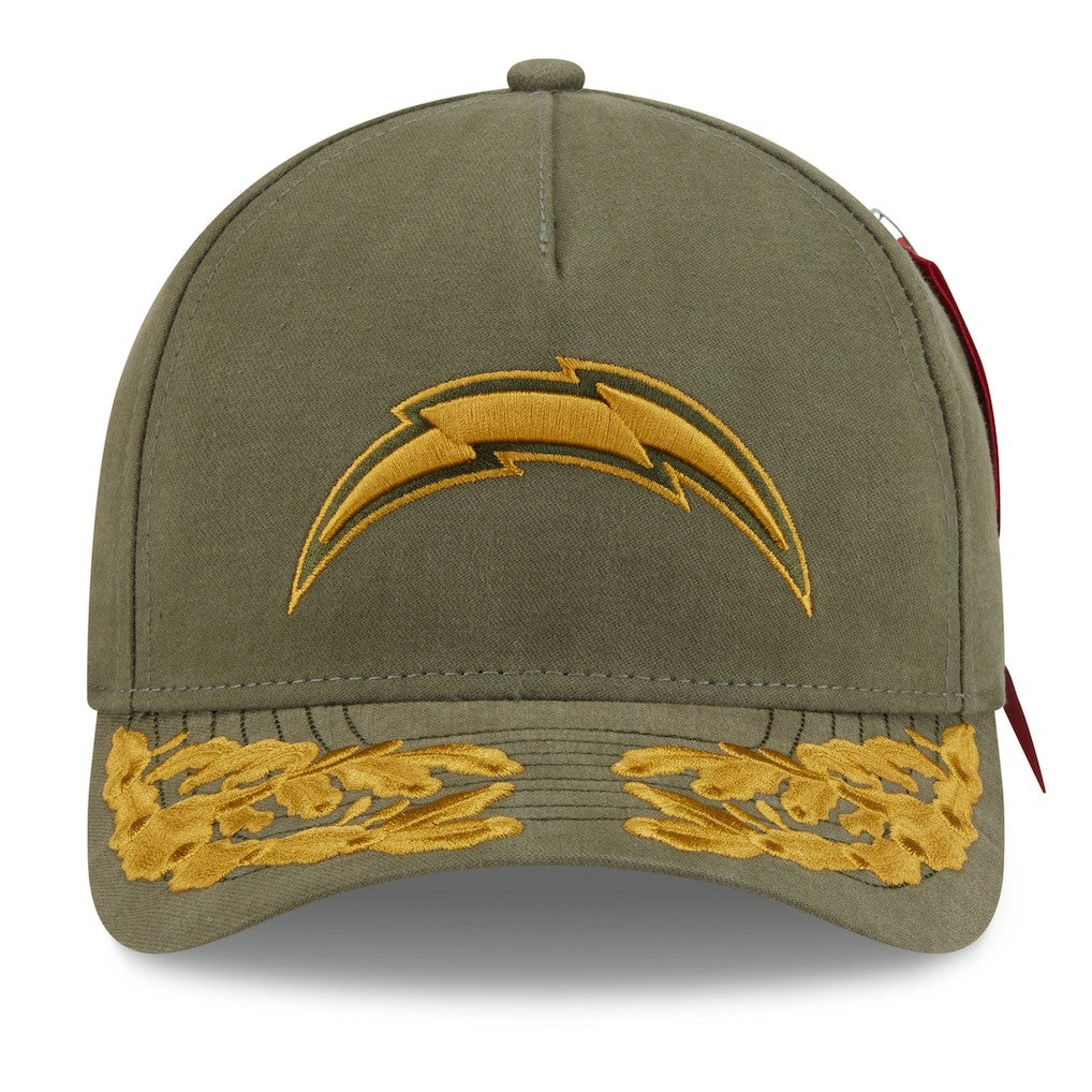 Los Angeles Chargers New Era x Alpha Industries A-Frame 9FORTY Adjustable Hat Olive - NFL