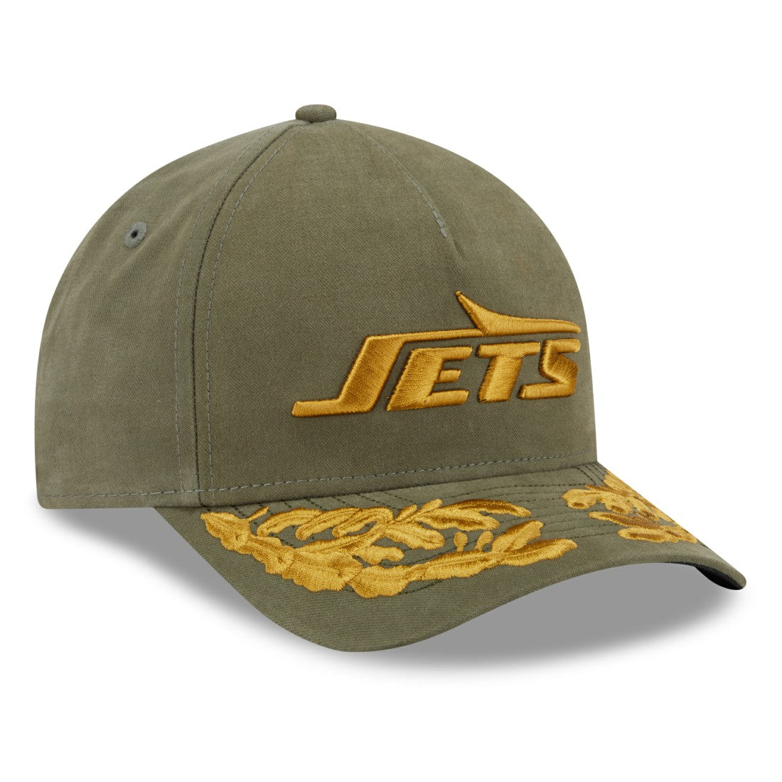New York Jets New Era x Alpha Industries A-Frame 9FORTY Adjustable Hat Olive - NFL