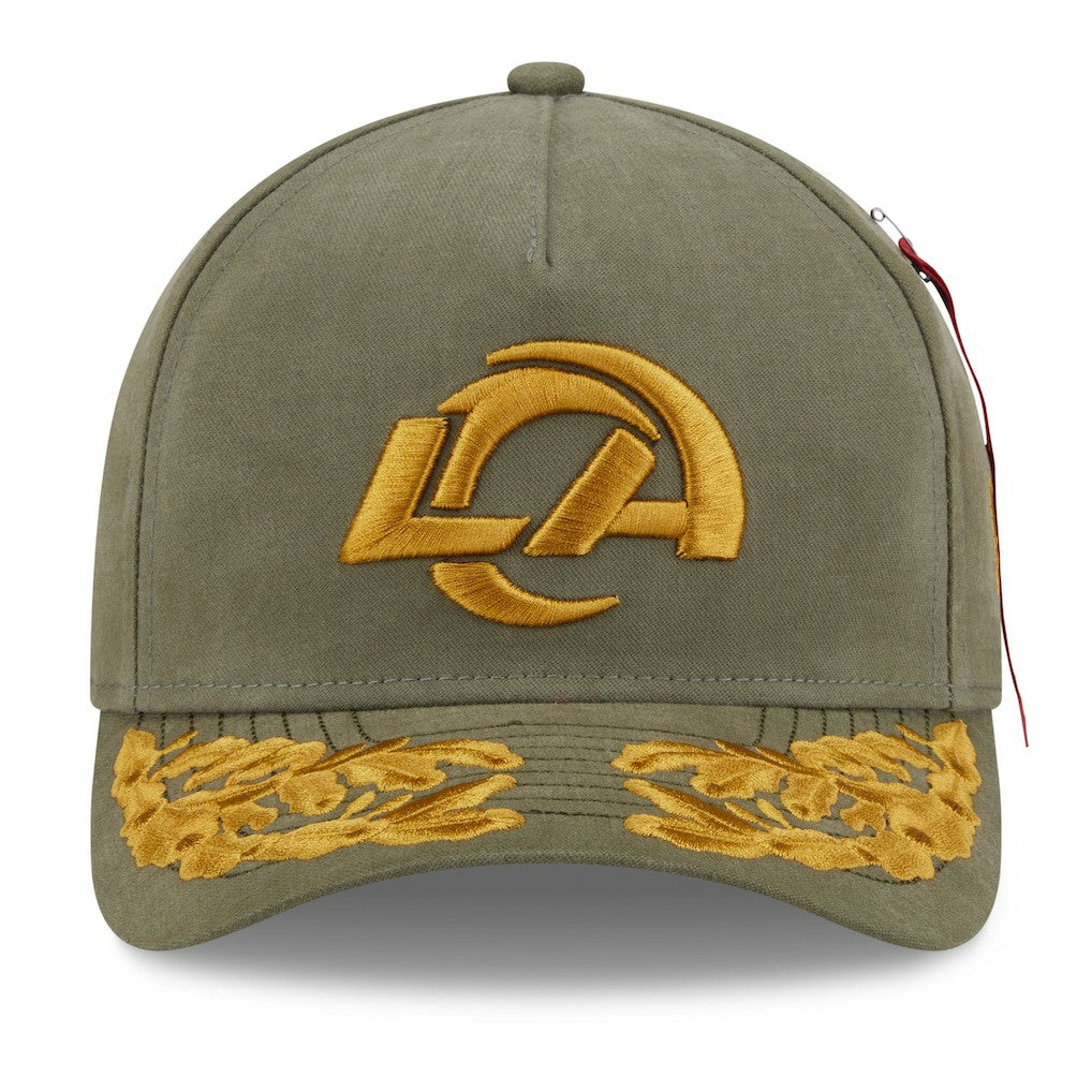 Los Angeles Rams New Era x Alpha Industries A-Frame 9FORTY Adjustable Hat Olive - NFL