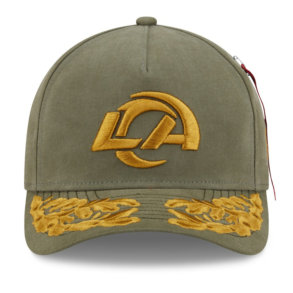 Los Angeles Rams New Era x Alpha Industries A-Frame 9FORTY Adjustable Hat Olive - NFL