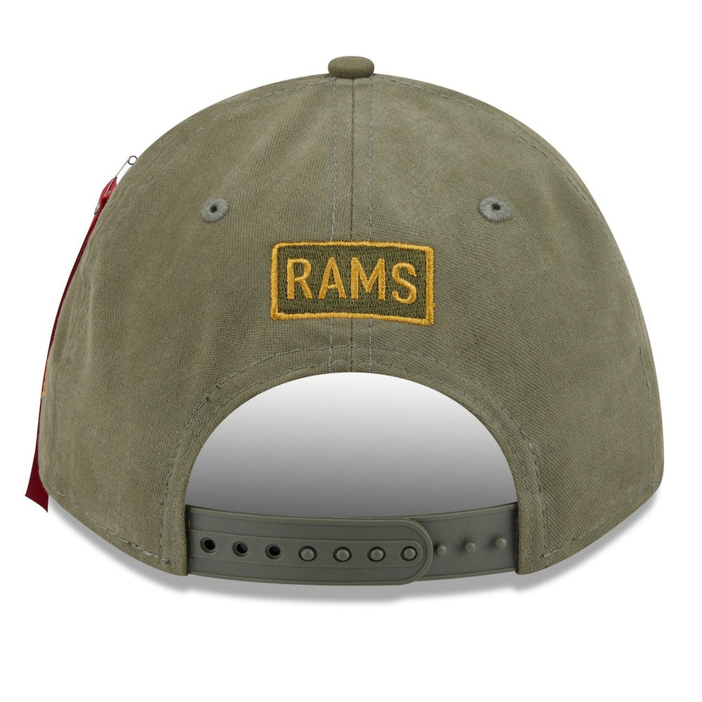 Los Angeles Rams New Era x Alpha Industries A-Frame 9FORTY Adjustable Hat Olive - NFL