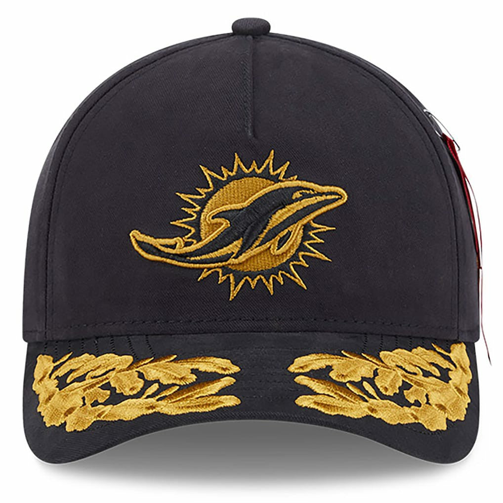 Miami Dolphins New Era x Alpha Industries A-Frame 9FORTY Adjustable Hat Black - NFL