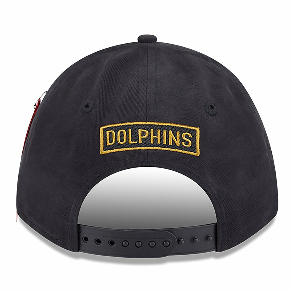 Miami Dolphins New Era x Alpha Industries A-Frame 9FORTY Adjustable Hat Black - NFL