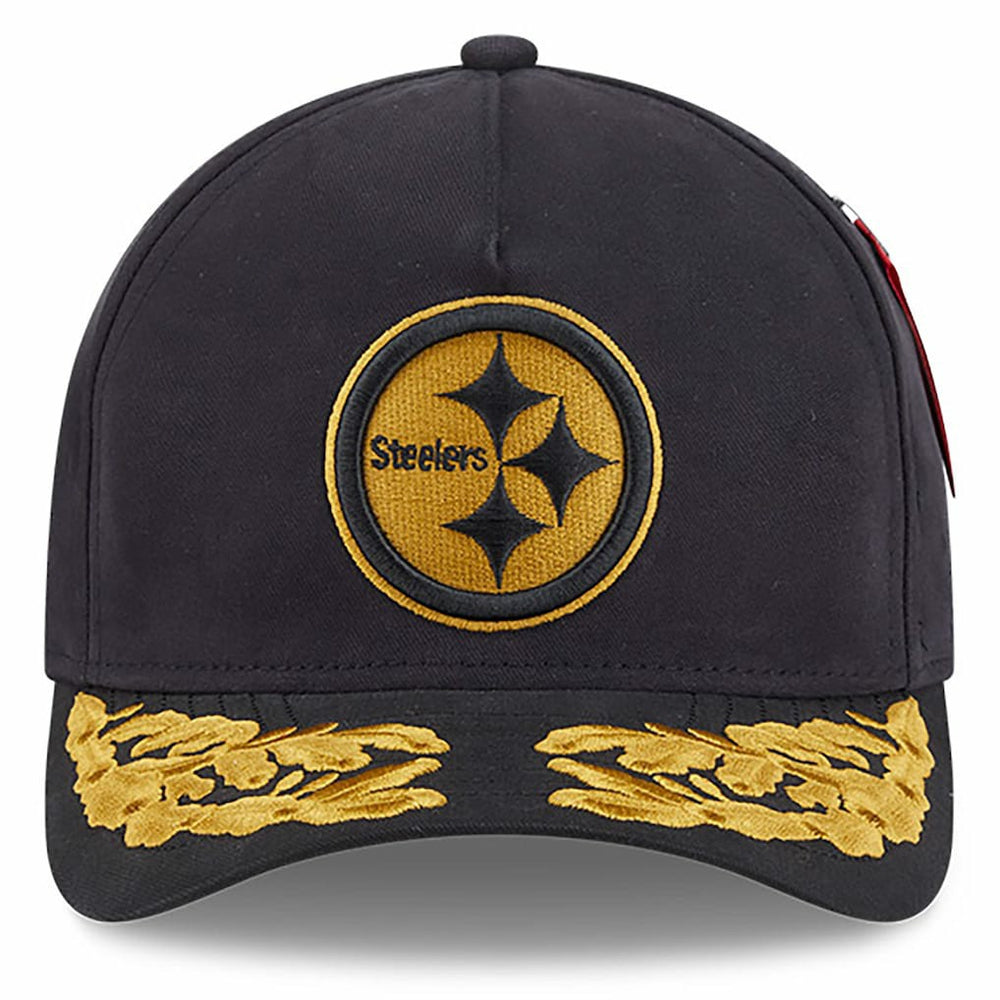 Pittsburgh Steelers New Era x Alpha Industries A-Frame 9FORTY Adjustable Hat Black - NFL