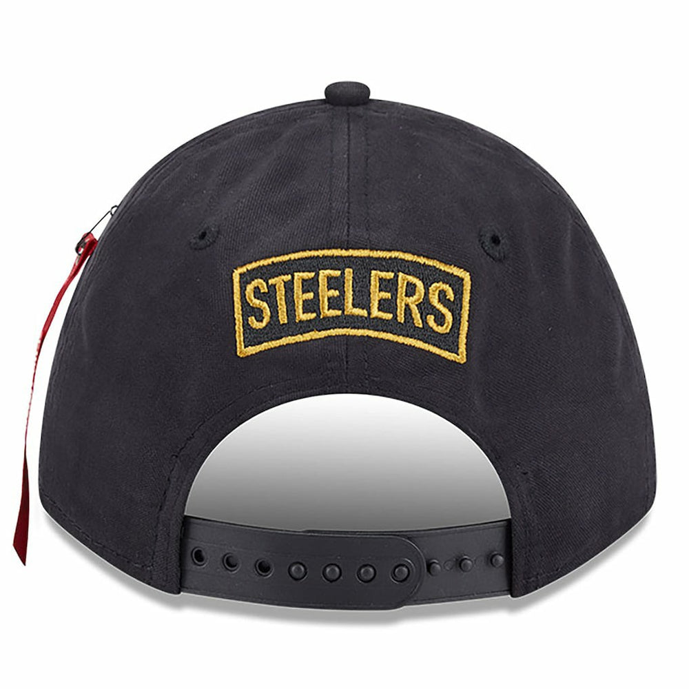 Pittsburgh Steelers New Era x Alpha Industries A-Frame 9FORTY Adjustable Hat Black - NFL