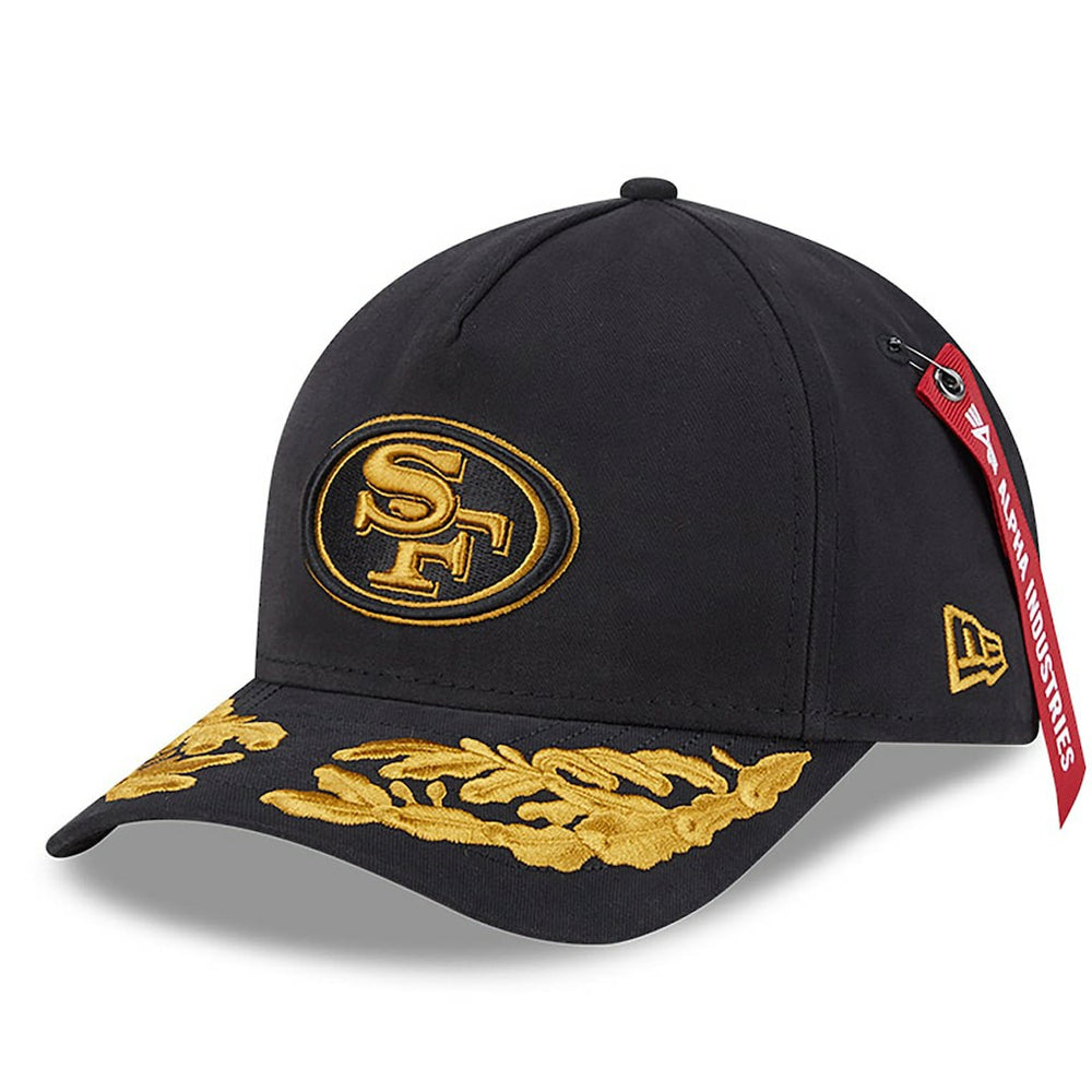 San Francisco 49ers New Era x Alpha Industries A-Frame 9FORTY Adjustable Hat Black - NFL