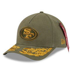San Francisco 49ers New Era x Alpha Industries A-Frame 9FORTY Adjustable Hat Olive - NFL