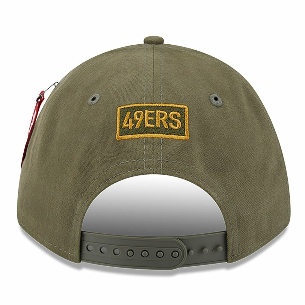 San Francisco 49ers New Era x Alpha Industries A-Frame 9FORTY Adjustable Hat Olive - NFL