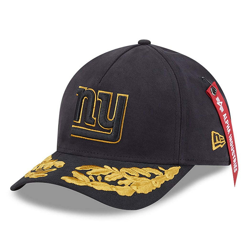 New York Giants New Era x Alpha Industries A-Frame 9FORTY Adjustable Hat Black - NFL