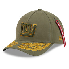 New York Giants New Era x Alpha Industries A-Frame 9FORTY Adjustable Hat Olive - NFL