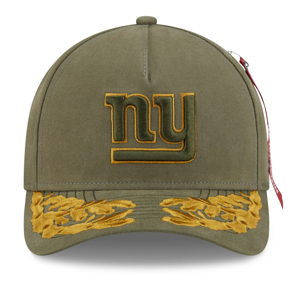 New York Giants New Era x Alpha Industries A-Frame 9FORTY Adjustable Hat Olive - NFL
