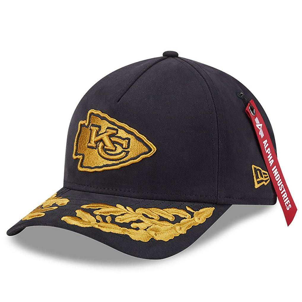 Kansas City Chiefs New Era x Alpha Industries A-Frame 9FORTY Adjustable Hat Black - NFL