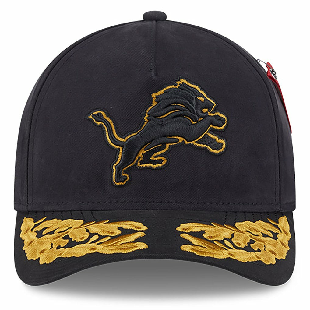 Detroit Lions New Era x Alpha Industries A-Frame 9FORTY Adjustable Hat Black - NFL