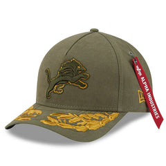 Detroit Lions New Era x Alpha Industries A-Frame 9FORTY Adjustable Hat Olive - NFL