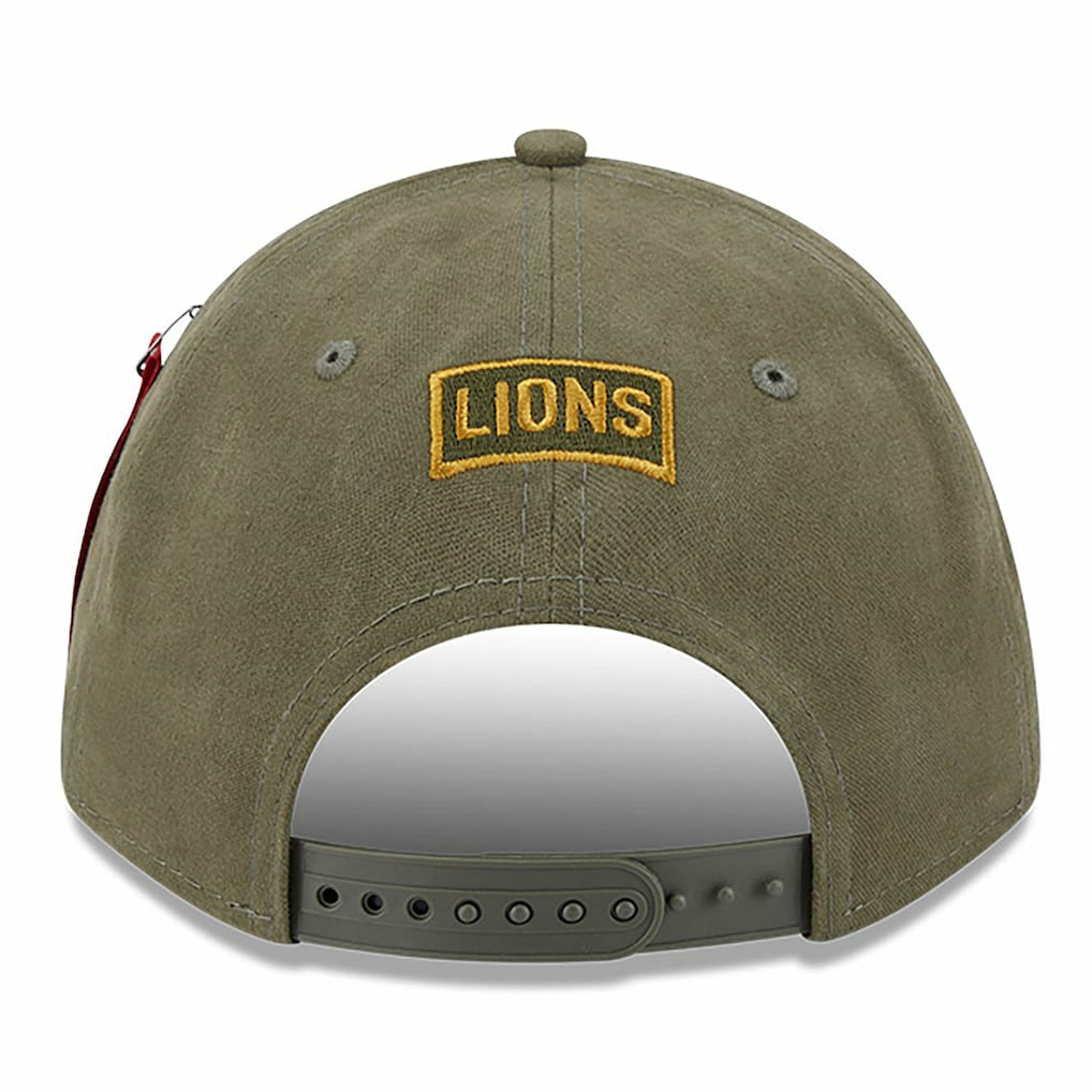 Detroit Lions New Era x Alpha Industries A-Frame 9FORTY Adjustable Hat Olive - NFL