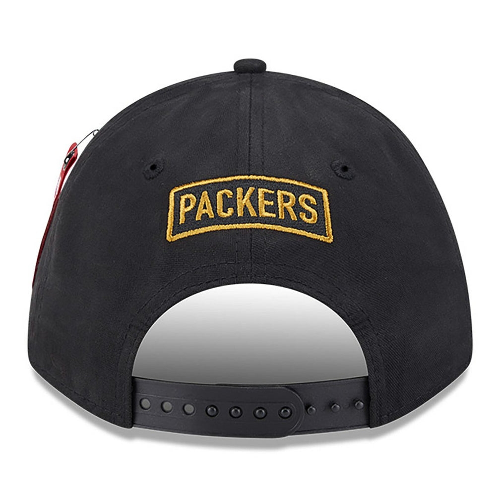 Green Bay Packers New Era x Alpha Industries A-Frame 9FORTY Adjustable Hat Black - NFL