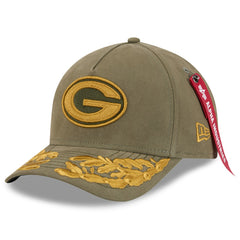 Green Bay Packers New Era x Alpha Industries A-Frame 9FORTY Adjustable Hat Olive - NFL
