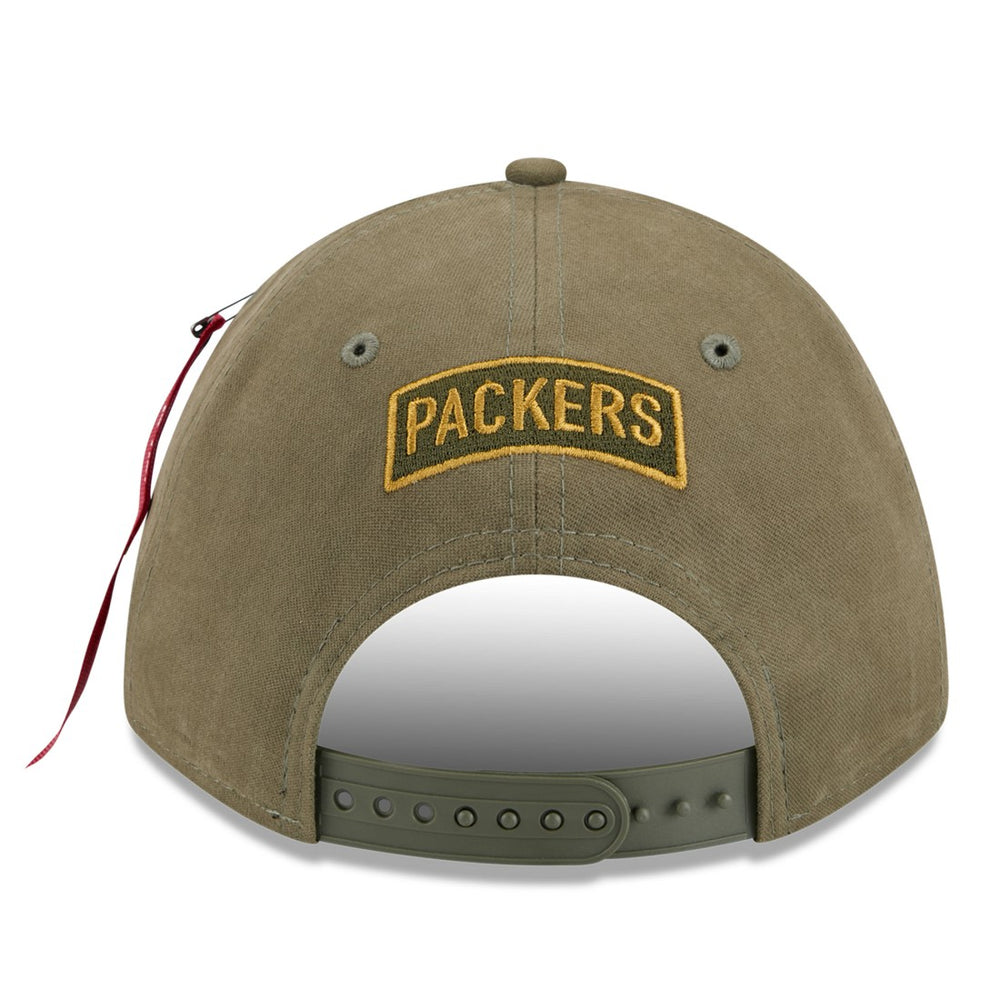 Green Bay Packers New Era x Alpha Industries A-Frame 9FORTY Adjustable Hat Olive - NFL