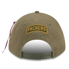 Green Bay Packers New Era x Alpha Industries A-Frame 9FORTY Adjustable Hat Olive - NFL