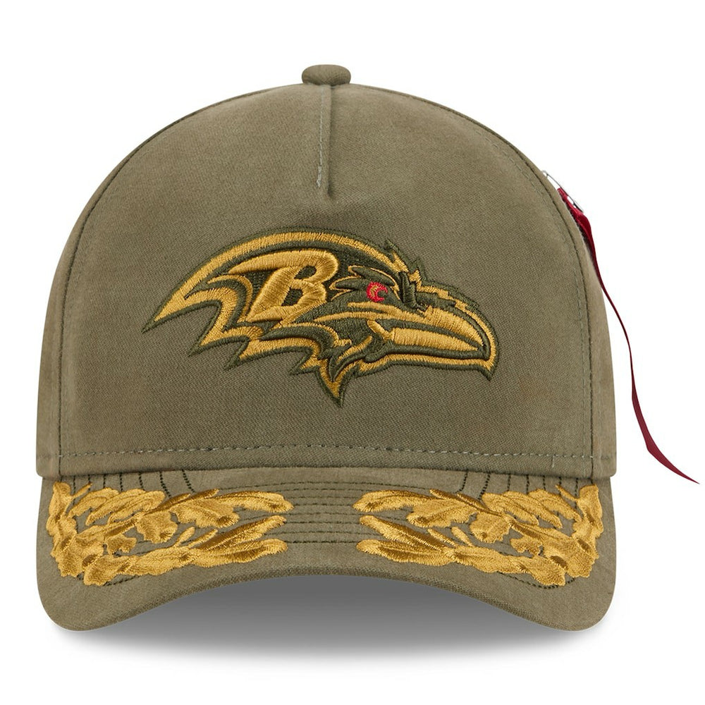 Baltimore Ravens New Era x Alpha Industries A-Frame 9FORTY Adjustable Hat Olive - NFL