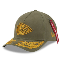 Kansas City Chiefs New Era x Alpha Industries A-Frame 9FORTY Adjustable Hat Olive - NFL
