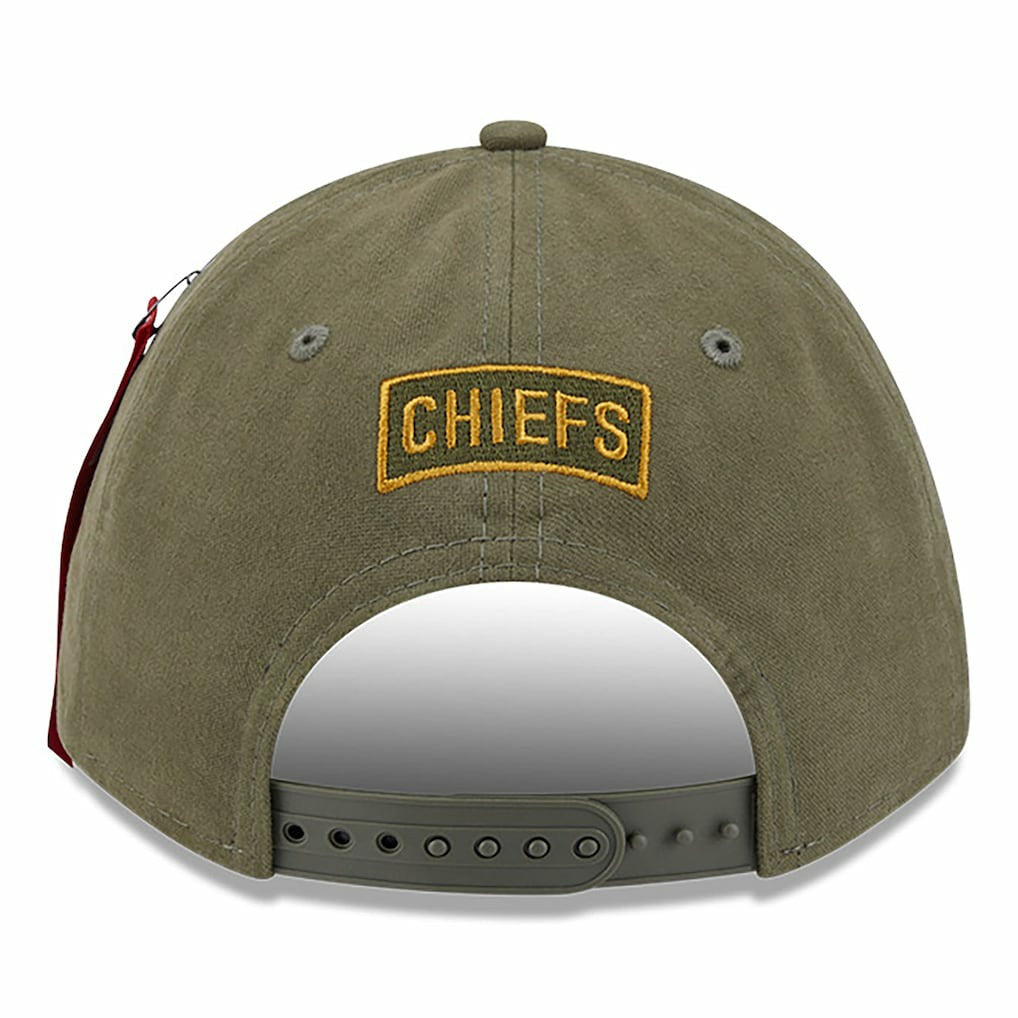 Kansas City Chiefs New Era x Alpha Industries A-Frame 9FORTY Adjustable Hat Olive - NFL