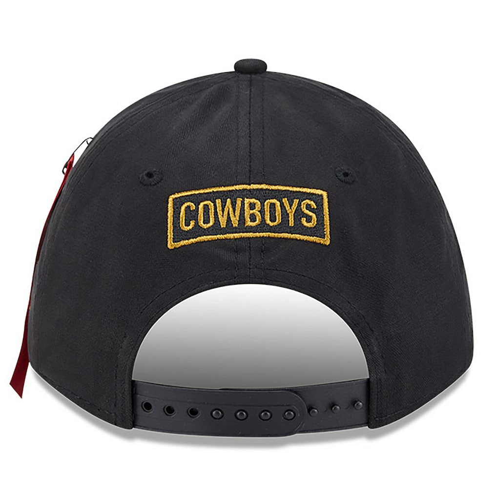 Dallas Cowboys New Era x Alpha Industries A-Frame 9FORTY Adjustable Hat Black - NFL