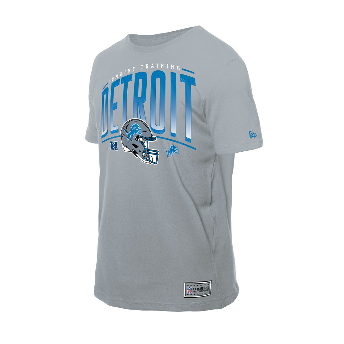 Detroit Lions New Era Combine Authentic Helmet T-Shirt Silver - NFL