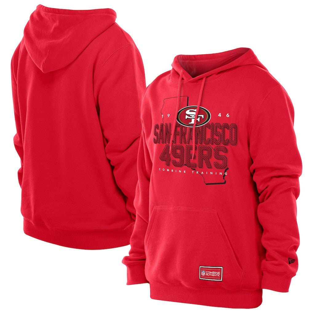 San Francisco 49ers New Era Combine Authentic Local State Throwback Hoodie Scarlet - NFL