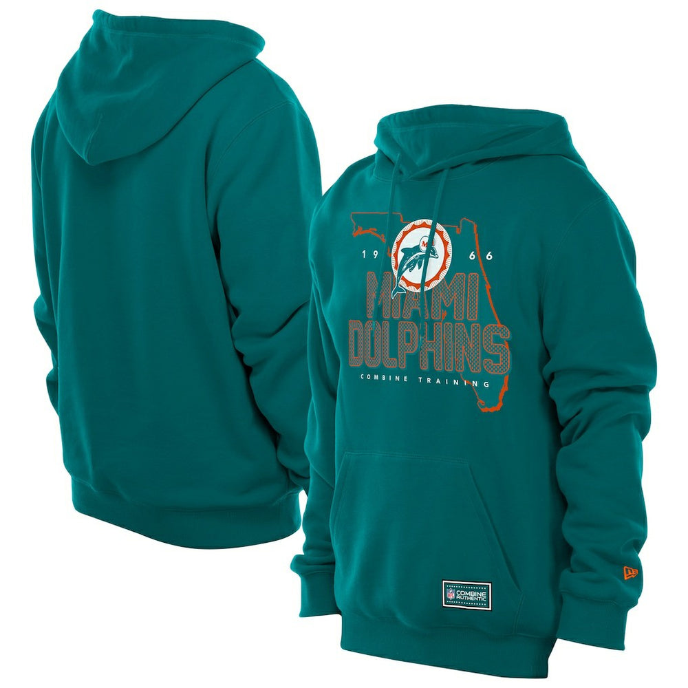 Miami Dolphins New Era Combine Authentic Local State Throwback Hoodie Aqua - NFL