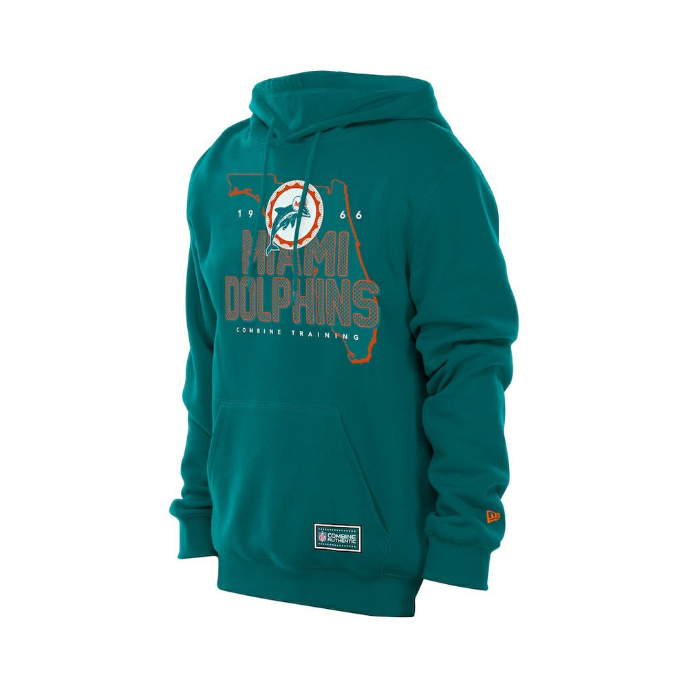 Miami Dolphins New Era Combine Authentic Local State Throwback Hoodie Aqua - NFL