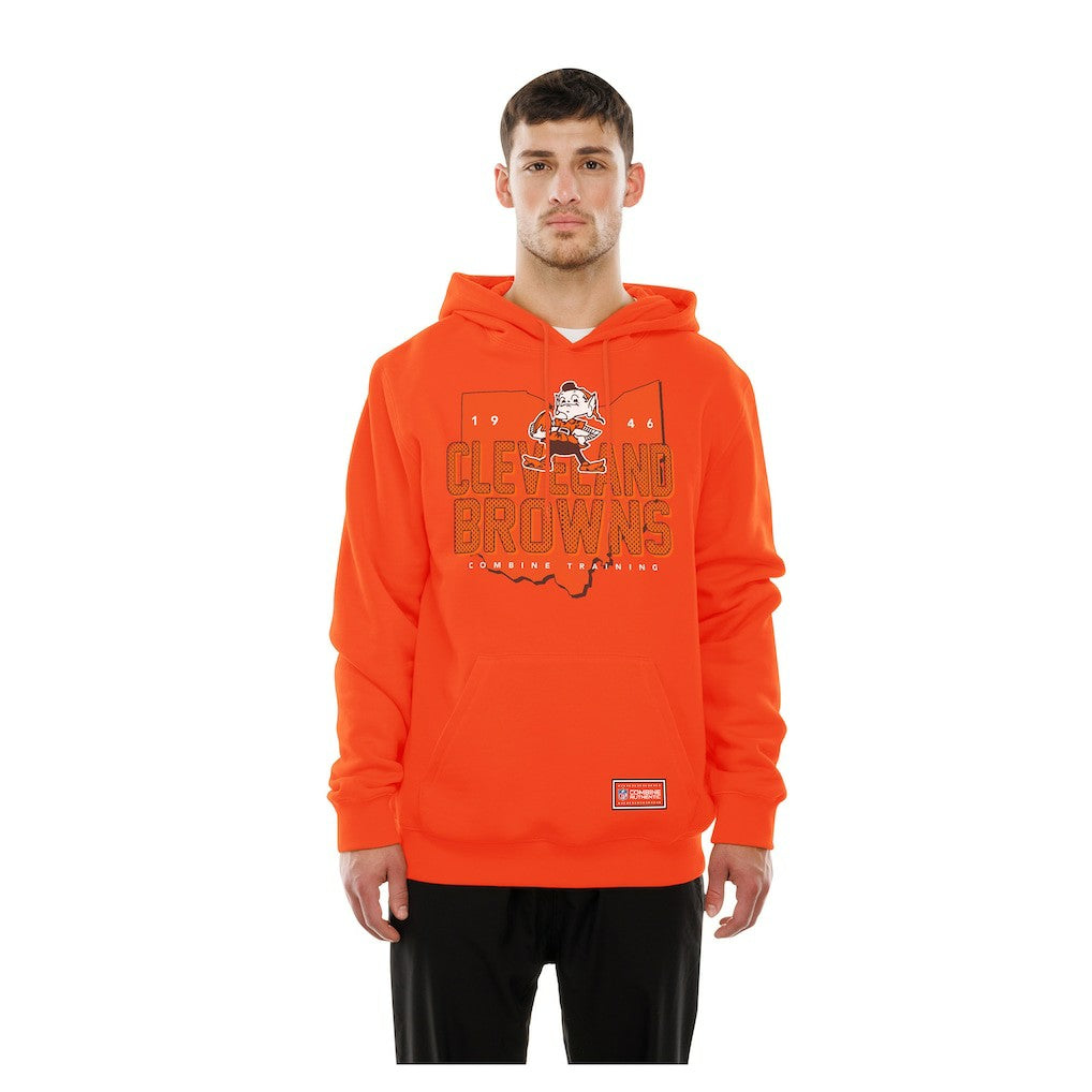Cleveland Browns New Era Combine Authentic Local State Throwback Hoodie Orange - NFL
