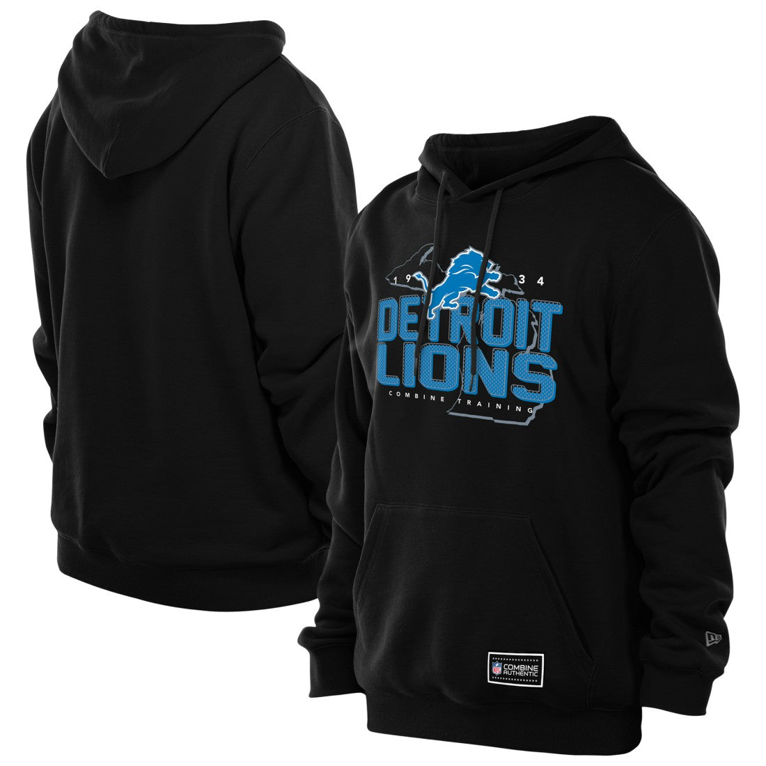 Detroit Lions New Era Combine Authentic Local State Hoodie Black - NFL