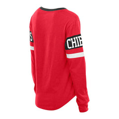 Kansas City Chiefs New Era Women's Plus Size Throwback Lace-Up Long Sleeve T-Shirt Red - NFL