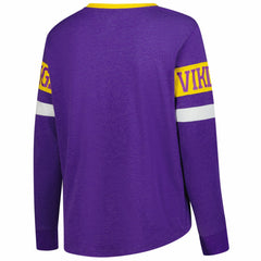 Minnesota Vikings New Era Women's Plus Size Throwback Lace-Up Long Sleeve T-Shirt Purple - NFL