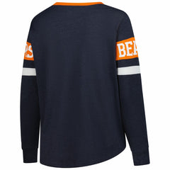 Chicago Bears New Era Women's Plus Size Throwback Lace-Up Long Sleeve T-Shirt Navy - NFL