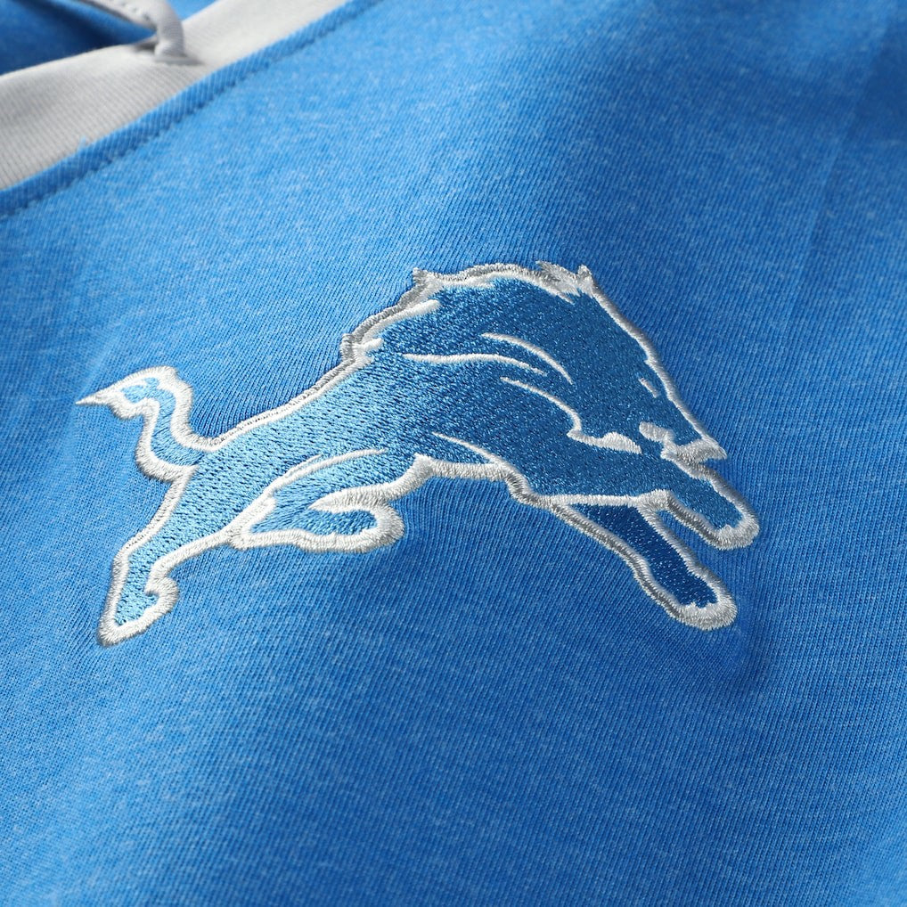 Detroit Lions New Era Women's Plus Size Throwback Lace-Up Long Sleeve T-Shirt Blue - NFL