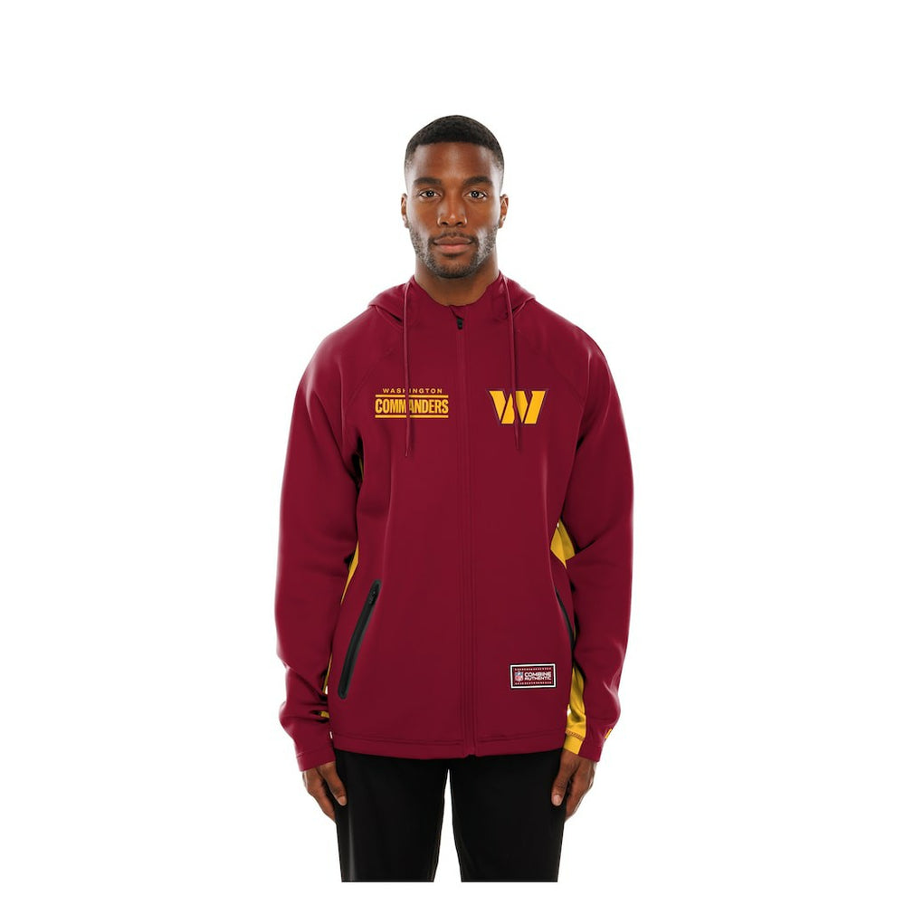 Washington Commanders New Era Combine Authentic Raglan Scuba Full-Zip Hoodie Burgundy - NFL