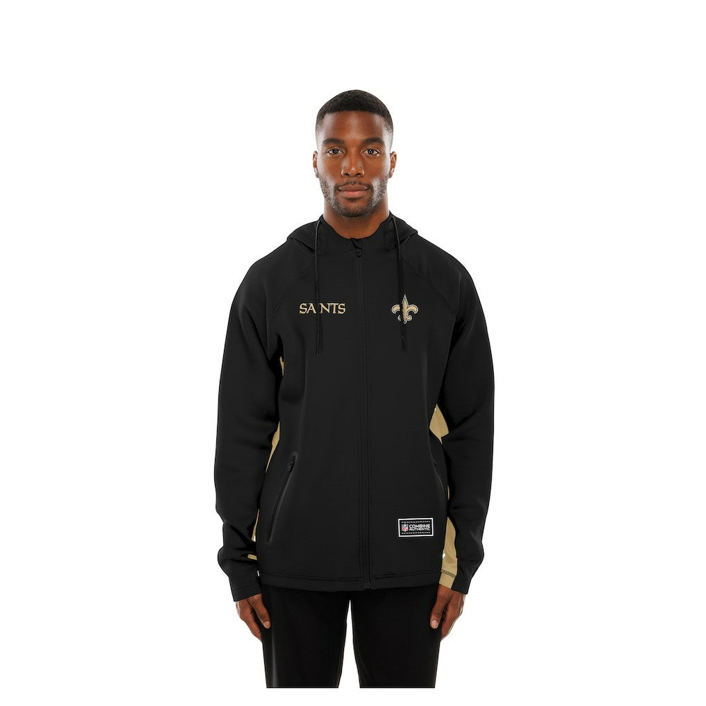 New Orleans Saints New Era Combine Authentic Raglan Scuba Full-Zip Hoodie Black - NFL