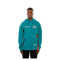 Miami Dolphins New Era Combine Authentic Raglan Scuba Full-Zip Hoodie Aqua - NFL