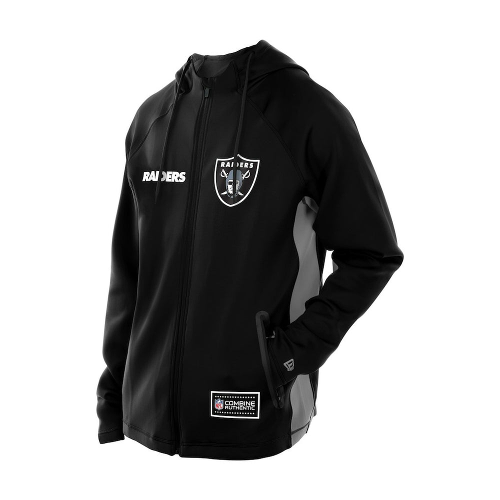 Las Vegas Raiders New Era Combine Authentic Raglan Scuba Full-Zip Hoodie Black - NFL