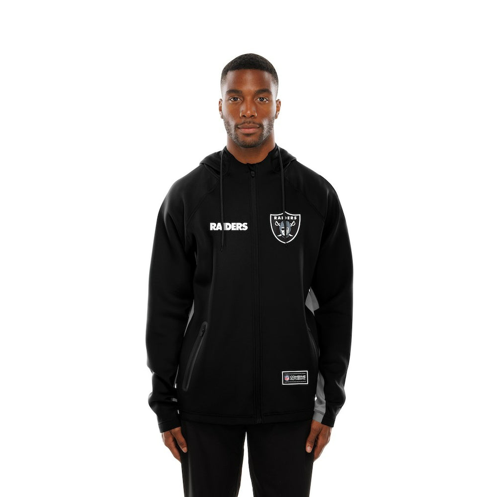 Las Vegas Raiders New Era Combine Authentic Raglan Scuba Full-Zip Hoodie Black - NFL