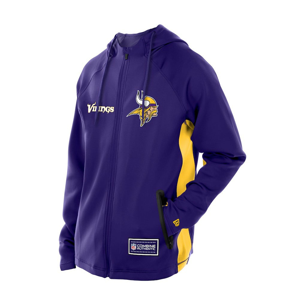 Minnesota Vikings New Era Combine Authentic Raglan Scuba Full-Zip Hoodie Purple - NFL