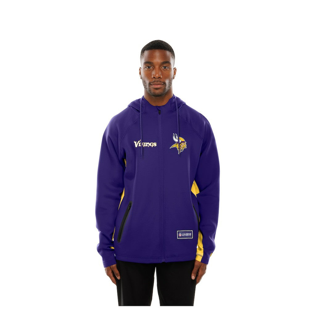 Minnesota Vikings New Era Combine Authentic Raglan Scuba Full-Zip Hoodie Purple - NFL