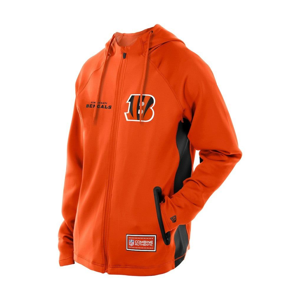 Cincinnati Bengals New Era Combine Authentic Raglan Scuba Full-Zip Hoodie Orange - NFL