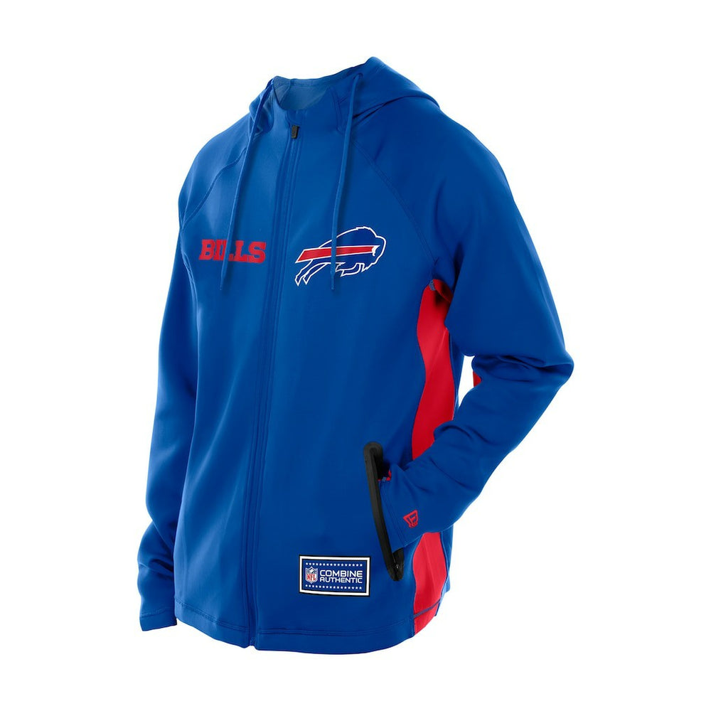 Buffalo Bills New Era Combine Authentic Raglan Scuba Full-Zip Hoodie Royal - NFL